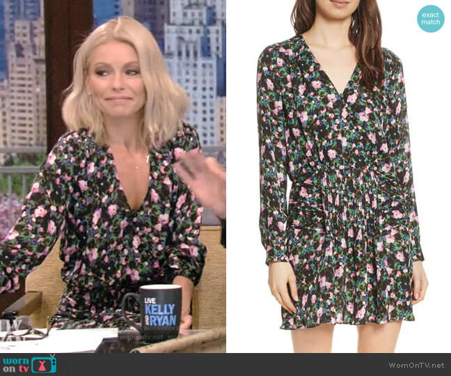 Naomi Floral Print Silk Dress by Veronica Beard worn by Kelly Ripa on Live with Kelly and Ryan