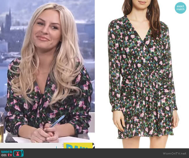 Naomi Floral Print Silk Dress by Veronica Beard worn by Morgan Stewart on E! News