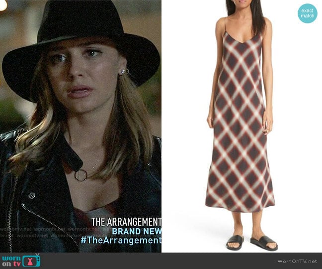 Vince Plaid Slip Dress worn by Megan Morrison (Christine Evangelista) on The Arrangement