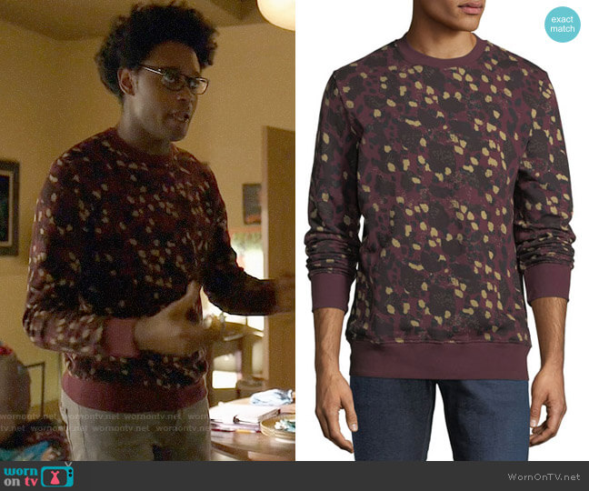 Wesc Miles Animal Printed Sweatshirt worn by Curtis Holt (Echo Kellum) on Arrow