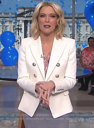 Megyn’s white double breasted blazer on Megyn Kelly Today