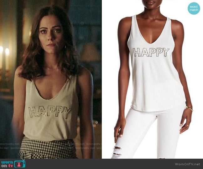 Zadig & Voltaire Hilda Happy Embellished Tank worn by Princess Eleanor (Alexandra Park) on The Royals