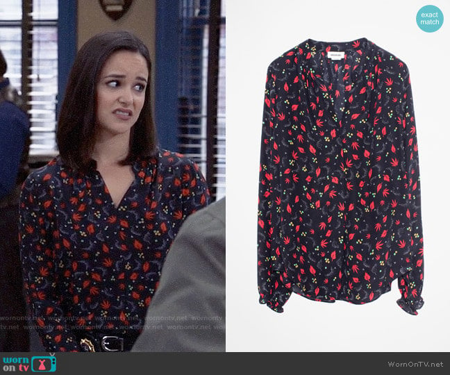 Zadig & Voltaire Tender Print Shirt worn by Amy Santiago (Melissa Fumero) on Brooklyn Nine-Nine