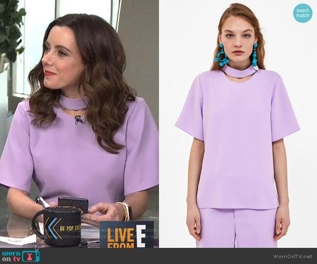 Top with Button Detail by Zara worn by Melanie Bromley on E! News