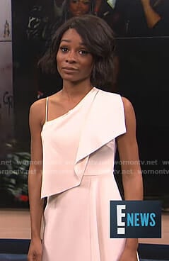 Zuri’s white one shoulder midi dress on E! News