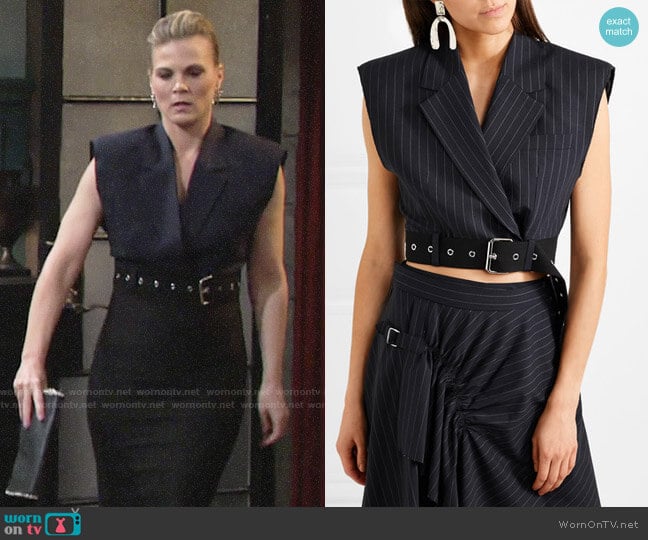 3.1 Phillip Lim Cropped Wool Vest worn by Phyllis Newman (Gina Tognoni) on The Young and the Restless