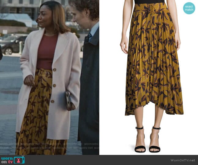 Maya Printed Pleated A-Line Midi Skirt by ALC worn by Daisy Grant (Patina Miller) on Madam Secretary