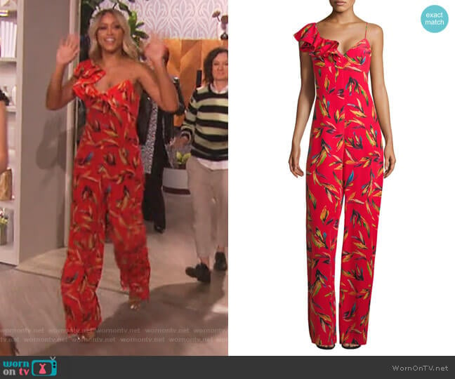 Brielle Floral Silk Jumpsuit by Amur worn by Eve on The Talk