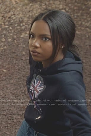 Alex's black union jack chair print hoodie on Star