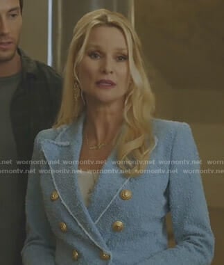 Alexis's blue double breasted blazer on Dynasty