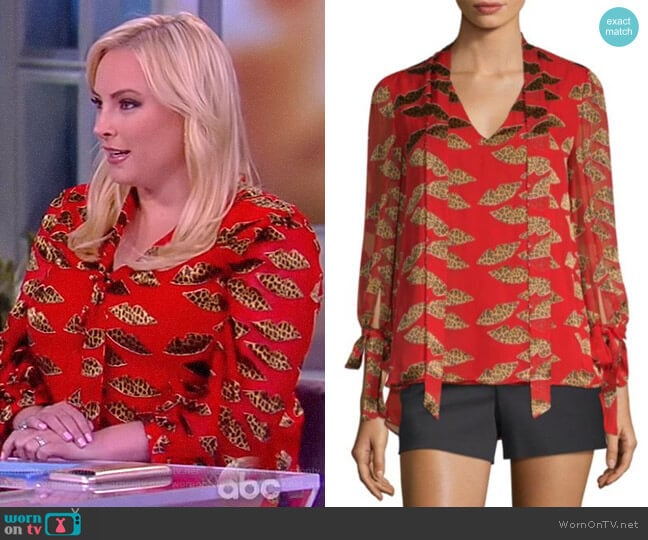 Donald Sheila Tie-Neck Blouse by Alice + Olivia worn by Meghan McCain on The View