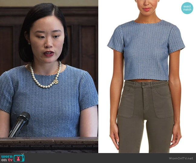 Sarina Crop Top by Alice + Olivia worn by Courtney Crimsen (Michele Selene Ang) on 13 Reasons Why