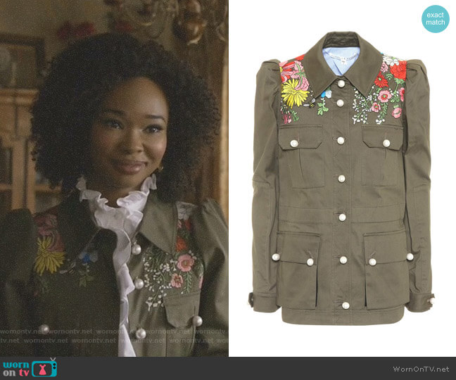 'Huxley' Jacket by Veronica Beard worn by Monica Colby (Wakeema Hollis) on Dynasty