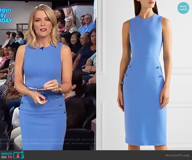WornOnTV: Megyn’s blue button detail sheath dress on Megyn Kelly Today ...