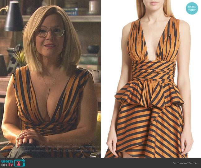 Paros Striped Top by Caroline Constas worn by Linda Martin (Rachael Harris) on Lucifer