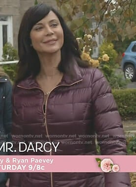 Cassie's burgundy down jacket on Good Witch