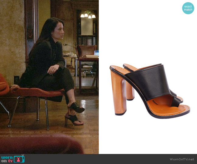 Céline Phoebe Philo Collection Slide Sandals worn by Joan Watson (Lucy Liu) on Elementary