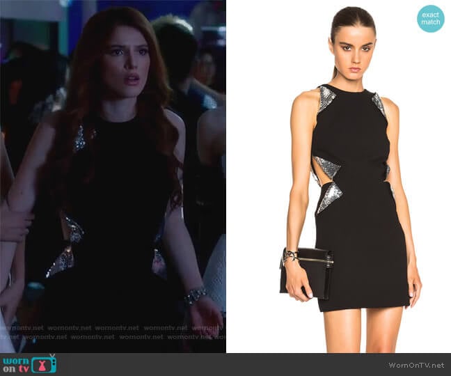 Cut Away Sequin Flap Dress by Christopher Kane worn by Paige Townsen (Bella Thorne) on Famous in Love