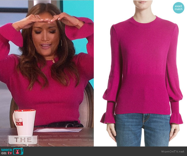 Flare Cuff Alpaca Blend Sweater by Co worn by Carrie Inaba on The Talk