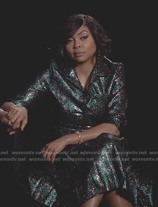 Cookie's metallic jacquard shirtdress on Empire