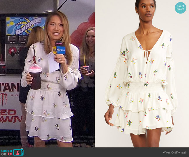 WornOnTV: Ginger’s white floral tiered dress on Good Morning America ...