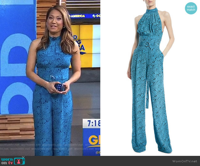 WornOnTV: Ginger’s blue lace jumpsuit on Good Morning America | Ginger ...