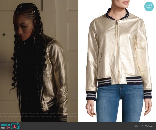 Metallic Bomber Jacket by Dolce Cabo worn by Tangey Turner (Pepi Sonuga) on Famous in Love