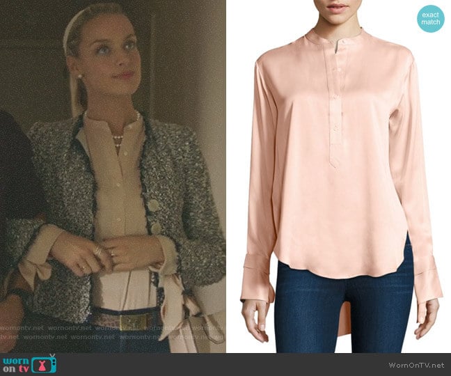 WornOnTV: Poppy Langmore’s pink tie cuff blouse on Imposters | Clothes ...