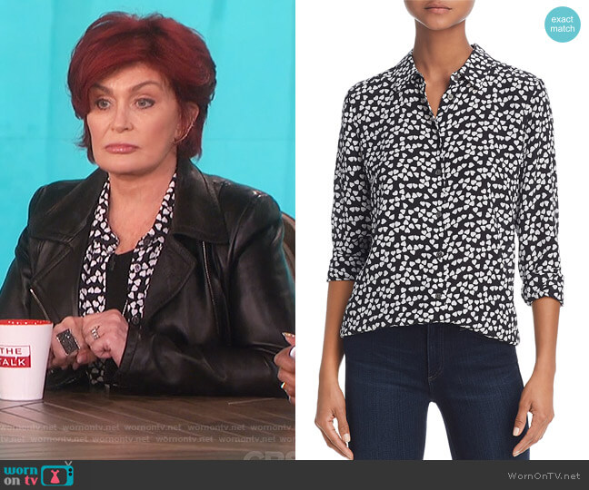 Essential Silk Heart Shirt by Equipment worn by Sharon Osbourne on The Talk