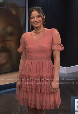 Erin's pink lace tiered dress on E! News