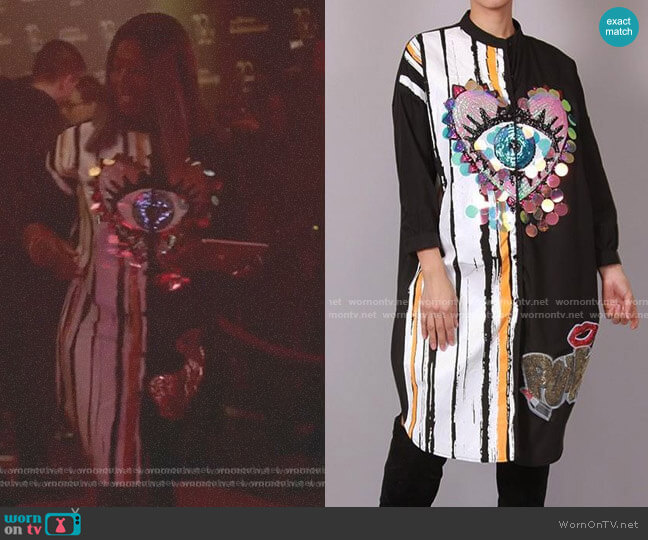 Eye Heart You Sequin Shirt Dress by Akira worn by Porsha Taylor (Ta'Rhonda Jones) on Empire