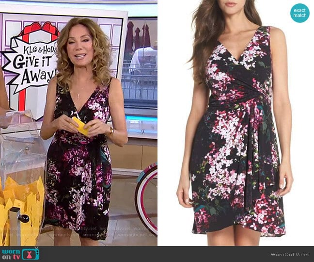 Floral Print Twist Front Dress by Adrianna Papell worn by Kathie Lee Gifford on Today