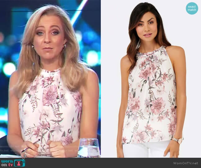 Chloe Gathered Neckline Cami by Forever New worn by Carrie Bickmore on The Project