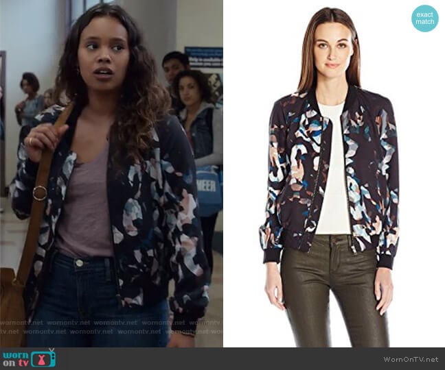 WornOnTV: Jessica’s printed bomber jacket on 13 Reasons Why | Alisha ...