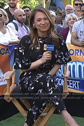 Ginger's black floral jumpsuit on Good Morning America