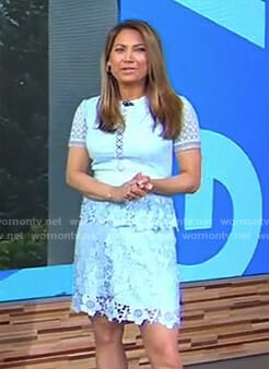 Ginger’s light blue lace dress on Good Morning America