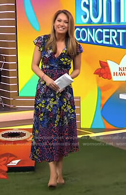 Ginger’s mixed print midi dress on Good Morning America