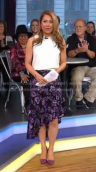 Ginger's purple floral tiered skirt on Good Morning America