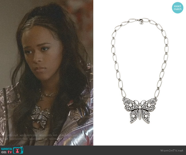 Butterfly Crystal-Embellished Necklace by Gucci worn by Tiana Brown (Serayah McNeill) on Empire