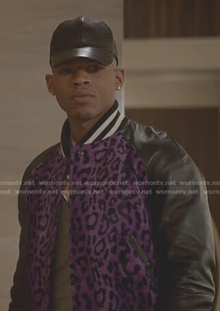 Hakeem's purple leopard bomber jacket on Empire