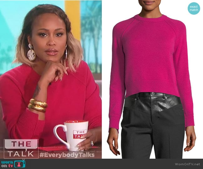 Cashmere Crop Sweater by Helmut Lang worn by Eve  on The Talk