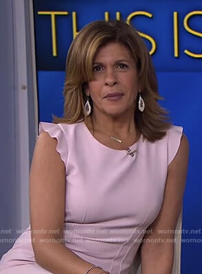 Hoda’s pink ruffle sleeve dress on Today