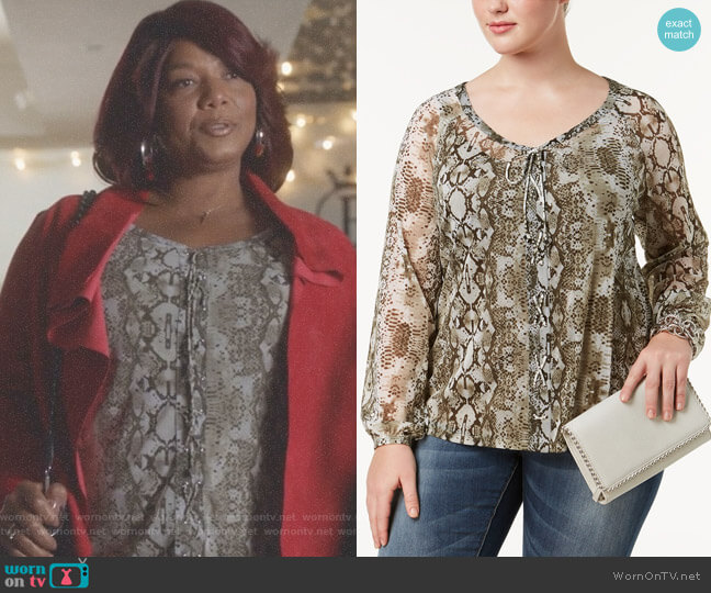 WornOnTV: Carlotta’s snakeskin print top on Star | Queen Latifah ...