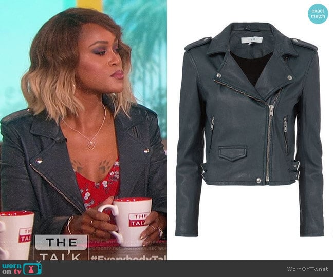 Ashville Leather Moto Jacket by IRO worn by Eve  on The Talk
