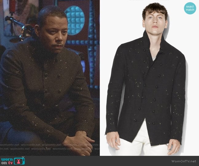 Paint Splatter Jacket by John Varvatos worn by Lucious Lyon (Terrence Howard) on Empire