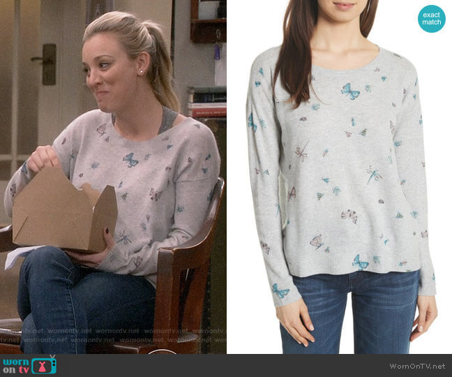 Joie Eloisa Butterfly Sweater worn by Penny Hofstadter (Kaley Cuoco) on The Big Bang Theory