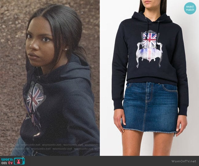 Union Jack chair print hoody by Junya Watanabe worn by Alexandra Crane (Ryan Destiny) on Star