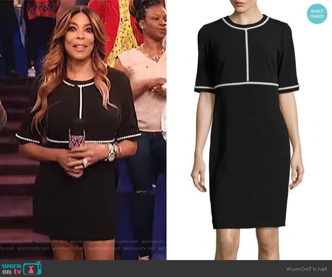 Embellished Sheath Dress by Karl Lagerfeld Paris worn by Wendy Williams on The Wendy Williams Show