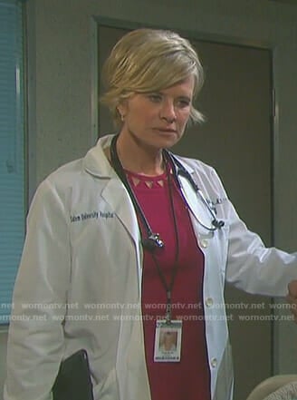 Kayla’s pink dress with triangle cutouts on Days of our Lives