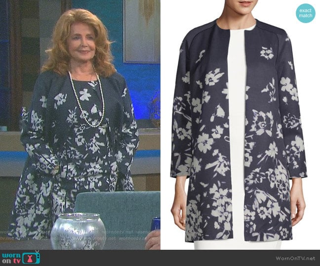 'Makeda' Floral-Print Jacket by Lafayette 148 New York worn by Maggie Horton (Suzanne Rogers) on Days of our Lives